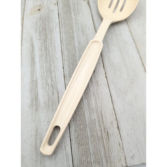 Ekco Slotted Serving Spoon #1 Almond Nylon Plastic 11" Vintage - Picture 3 of 8